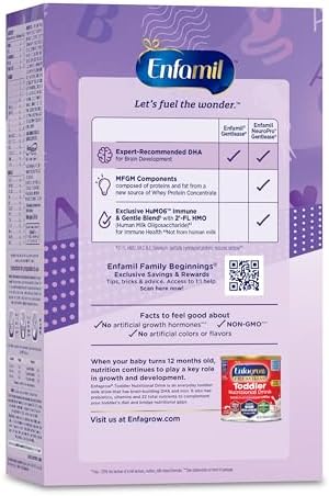 Enfamil NeuroPro Gentlease Baby Formula, Brain Building DHA, HuMO6 Immune Blend, Designed to Reduce Fussiness, Crying, Gas & Spit-up in 24 Hrs, has Prebiotics to Promote Softer Stools, Baby Milk, 35.2 Oz (Pack of 4)