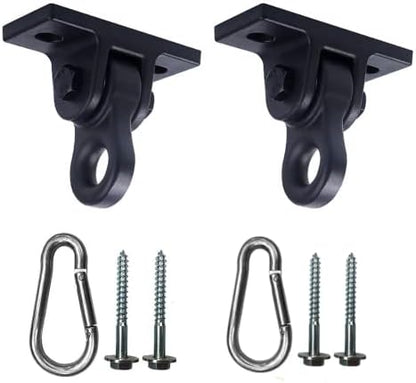 Heavy Duty Black Swing Hangers Screws Bolts Included Over 5000 lb Capacity Playground Porch Yoga Seat Trapeze Wooden Sets Indoor Outdoor 2 Pack