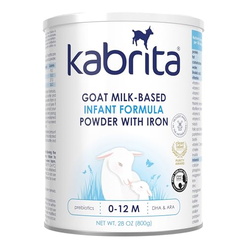 Kabrita Goat Milk Infant Formula - Easy to Digest Baby Formula 0-12 Months - Contains Prebiotics, Iron, DHA, Non-GMO - Gentle on Sensitive Tummies - Formula Supporting Gut Health & Sleep - 28Oz