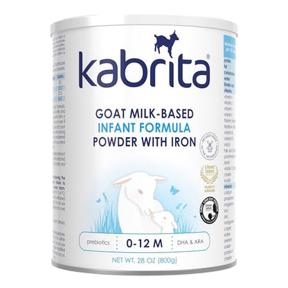 Kabrita Goat Milk Infant Formula - Easy to Digest Baby Formula 0-12 Months - Contains Prebiotics, Iron, DHA, Non-GMO - Gentle on Sensitive Tummies - Formula Supporting Gut Health & Sleep - 28Oz