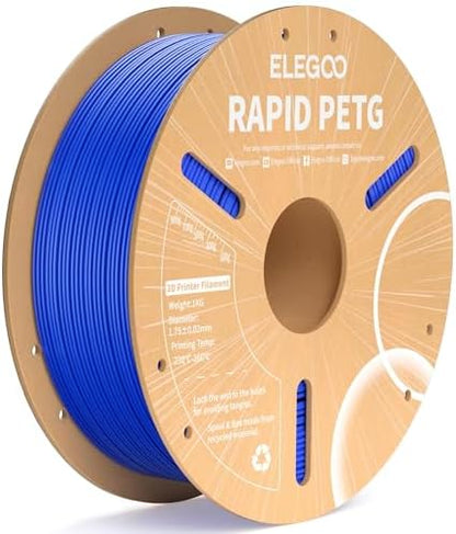 ELEGOO Rapid PETG Filament 1.75mm Blue 1KG, High Speed 30-600mm/s 3D Printer Filament Dimensional Accuracy +/- 0.02 mm, 1kg Cardboard Spool(2.2lbs) Fits for Most FDM 3D Printers