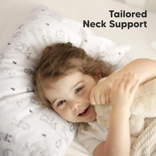 KeaBabies Toddler Pillow with Pillowcase, Jumbo 14X20 - Soft Organic Cotton Toddler Pillows for Sleeping - Machine Washable - Perfect for Travel, Toddler Bed Set (KeaFriends)