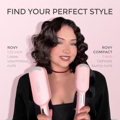Curling Iron Hair Crimper Waver - TYMO ROVY Beach Waves Curling Wand, Ionic Deep Waver Hair Curler Tool with Ceramic 3 Barrel for Women, Dual Voltage, Anti-Scald, Easy to Use, Pink, 1 Inch