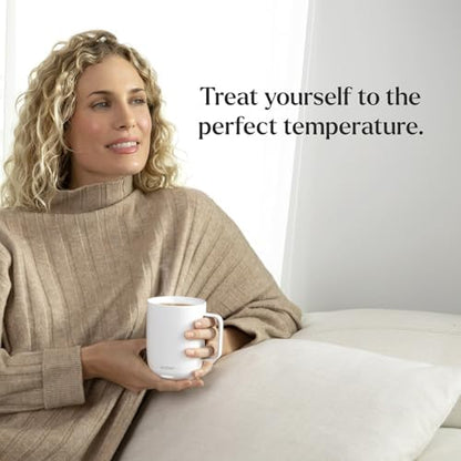 Ember Temperature Control Smart Mug 2, 14 Oz, App-Controlled Heated Coffee Mug with 80 Min Battery Life and Improved Design, White (Renewed)
