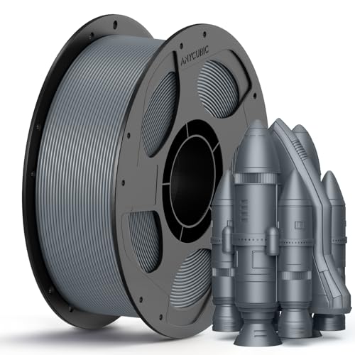 ANYCUBIC PLA 3D Printer Filament, 3D Printing PLA Filament 1.75mm Dimensional Accuracy +/- 0.02mm, 1KG Reusable Spool (2.2 lbs), Light Grey