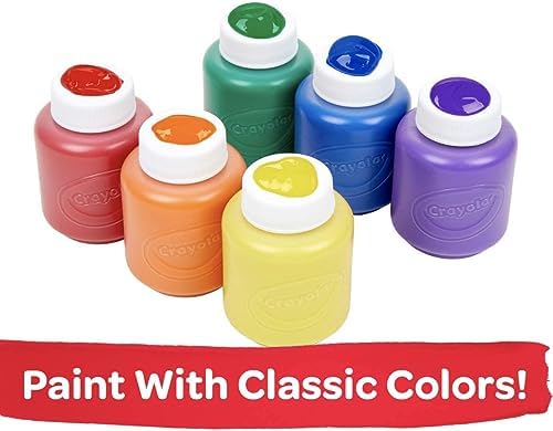 Crayola Washable Kids Paint Set (12ct), Classic and Glitter Paint for Kids, Essential Arts & Crafts Supplies, Toddler Painting Kit, Teacher Classroom Must Have [Amazon Exclusive]