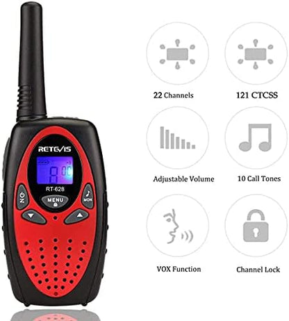 Retevis RT628 Walkie Talkies for Kids,Toys Gifts for 6-12 Years Old Boys Girls,Long Range 2 Way Radio 22CH VOX,Birthday Gift,Family Walkie Talkie for Camping Hiking Indoor Outdoor