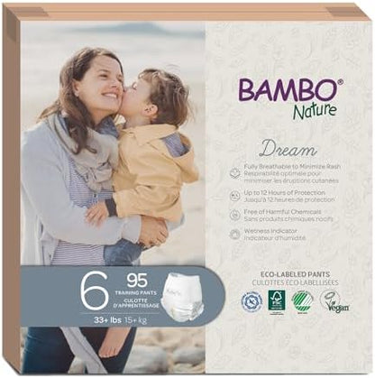 Bambo Nature Hypoallergenic Training Pants, Eco-Labelled Training Pants, Totally Chlorine-Free, Skin Friendly - Size 6 (95 Count)