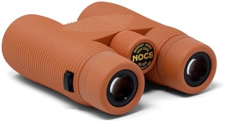 Nocs Provisions Pro Issue 10x42 Compact Fogproof Waterproof Binoculars for Adults & Kids, 10X Magnification, Wide View Multi-Coated Lenses for Bird Watching, Hunting & Stargazing - Carnelian Orange