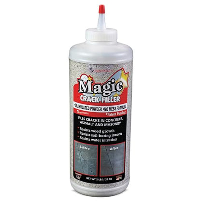 Magic Crack Filler 2.5LB Concrete Slab Gray, for Filling in Concrete Cracks on Driveways, Walkways and Patios. Installs Easily Dry Granular No Mess and DIY (Gray, 1)