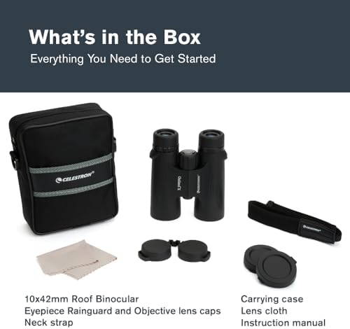 Celestron - Outland X 10x42 Binoculars – Ideal for Birding and Outdoors – 42mm Objective Lenses – 5.5° Field of View – BaK-4 Prisms – Multi-Coated – Waterproof and Fogproof