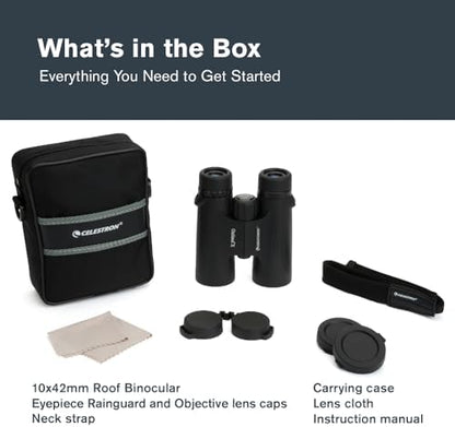 Celestron - Outland X 10x42 Binoculars – Ideal for Birding and Outdoors – 42mm Objective Lenses – 5.5° Field of View – BaK-4 Prisms – Multi-Coated – Waterproof and Fogproof