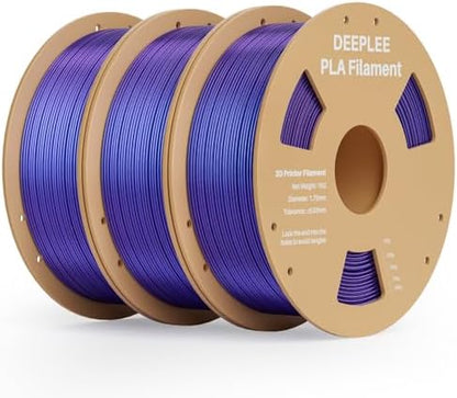 DEEPLEE Galaxy PLA 3D Printer Filament 1.75mm 3kg, Sparkle Purple Glitter PLA, Dimensional Accuracy +/-0.02mm, Colorful Twinkling Shiny 3D Printing Filament