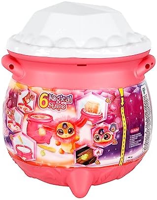 Magic Mixies Magical Gem Surprise Fire Magic Cauldron - Reveal a Non-Electronic Mixie Plushie and Magic Ring with a pop up Reveal from The Fizzing Cauldron Medium