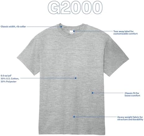 Gildan Unisex Adult Ultra Cotton T-Shirt, Style G2000, Multipack