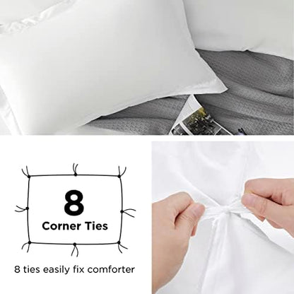 Bedsure White Duvet Cover Queen Size - Soft Double Brushed Bedding Set for Kids & Adults, Zipper Closure, 3 Pieces, Includes 1 Duvet Cover (90"x90") & 2 Pillow Shams, NO Comforter