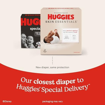 Huggies Size 4 Diapers, Skin Essentials Baby Diapers, Size 4 (22-37 lbs), 150 Count (6 Packs of 25), Packaging May Vary