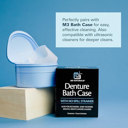 Retainer Cleanser Tablets Invisalign Cleaner, Removes Odors Discoloration Stains and Plaque 4 Month Supply Denture Cleansers Retainers Mouth Guards Denture Bath Mint by M3 Naturals