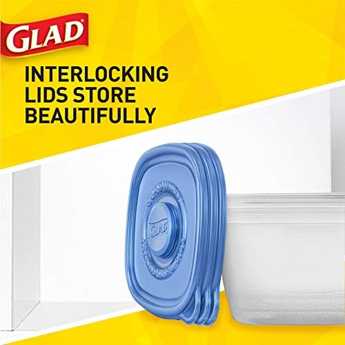 Glad GladWare Deep Dish Food Storage Containers, Large Rectangle - Meal Container Holds up to 64 Ounces of Food - Lock Tight Seal, 3 Count - 6 Pack