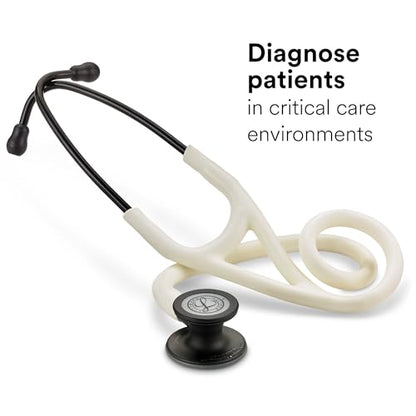 3M Littmann Cardiology IV Diagnostic Stethoscope, 6186C, More Than 2X as Loud, Weighs Less, 27" Alabaster Satin-Finish Tube for Added Comfort, Flexibility and Cleanability, Black-Finish Chestpiece
