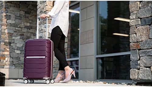 Samsonite Freeform Large Checked Luggage with Dual 360° Spinner Wheels - TSA Lock, Airline-Approved - Lightweight Durable Polypropylene Expandable Hardshell - Amethyst Purple
