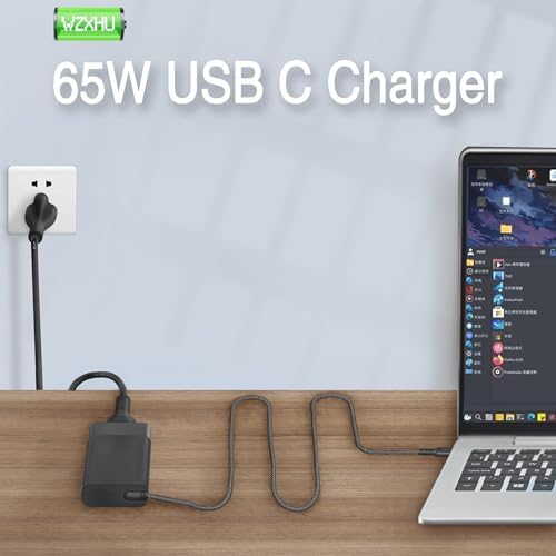 New Slim 65W USB C Laptop Charger Compatible with HP Spectre x360, Envy, Chromebook, Elitebook x360, Pavilion, Elite x2 Travel Type C Power Cord Ac Adapter