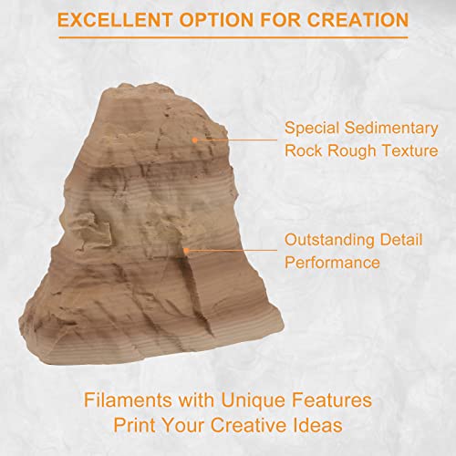 OVERTURE Rock PLA Filament 1.75mm, Marble PLA 3D Printer Filament 1kg Spool (2.2lbs), Dimensional Accuracy +/- 0.02 mm, Fit Most FDM Printer (Sedimentary Rock)