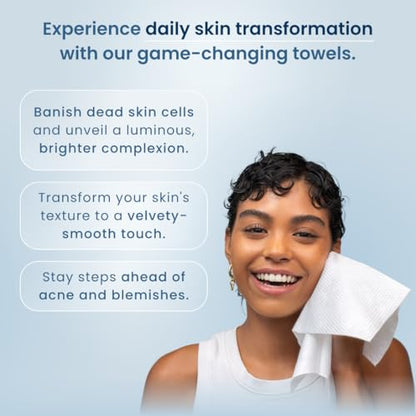 Clean Skin Club Clean Towels XL™ Supreme, 100% USDA Biobased Face Towel, Disposable Face Towelette, Eczema Association Accepted, Makeup Remover Dry Wipes, Ultra Soft, 50 Ct, 1 Pack