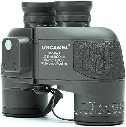 USCAMEL 10X50 Marine Binoculars for Adults with Rangefinder Compass, Waterproof Marine Binoculars for Sailing Boating Fishing