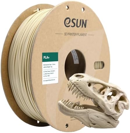 eSUN PLA+ Filament 1.75mm, 3D Printer Filament PLA Plus, Dimensional Accuracy +/- 0.03mm, 1KG Spool (2.2 LBS) 3D Printing Filament for 3D Printers, Bone White