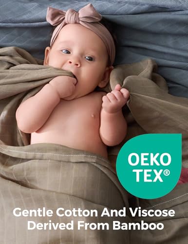 Momcozy Muslin Swaddle Blankets for Baby Boys and Girls, 4-Pack Breathable and Skin-Friendly Receiving Blanket Wrap, Baby Essentials, Registry & Gift, 47 x 47 inches