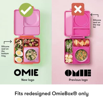 OmieBox (2 pack) Leakproof Dips Containers To Go, Salad Dressing Container, Condiment Container with Lids - Food Safe Silicone - 4 ounces (Pink/Teal)
