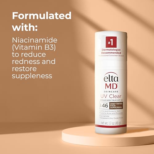 EltaMD UV Clear Tinted Face Sunscreen, SPF 46 Oil- Free with Zinc Oxide, Dermatologist Recommended
