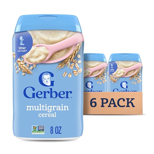 Gerber Baby Cereal 2nd Foods, Grain & Grow, Multigrain, 8 Ounces (Pack of 6)