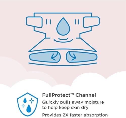 Amazon Brand - Mama Bear Plush Protection Diapers - Size 7, One Month Supply, Hypoallergenic Premium Disposable Baby Diapers, 92 Count (Pack of 4), White and Cloud Dreams