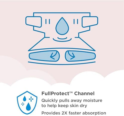 Amazon Brand - Mama Bear Plush Protection Diapers - Size 7, One Month Supply, Hypoallergenic Premium Disposable Baby Diapers, 92 Count (Pack of 4), White and Cloud Dreams