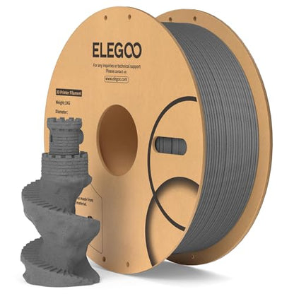 ELEGOO PLA Filament 1.75mm Marble Cement Gray 1KG, Rock Stone 3D Printer Filament Dimensional Accuracy +/- 0.02mm, 1kg Spool(2.2lbs) Fits for Most FDM 3D Printers