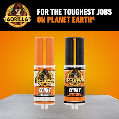 Gorilla 2 Part Epoxy, Clear Epoxy, 0.85 Ounce Syringe (Pack of 10) - 5 Minute Set, Incredibly Strong Bonding