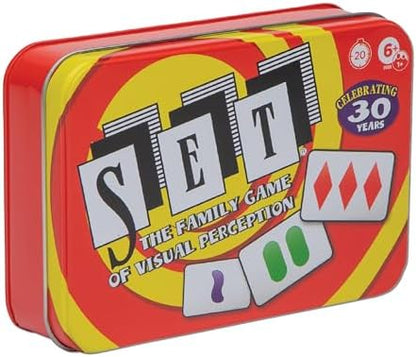 SET Card Games for Kids - Collectors Tin, Matching Game, Learning Games, Fun Family Games, Game Night, Travel Games, Memory Game, Learning Game, Multi-Player Card Game of Visual Perception, Ages 6+