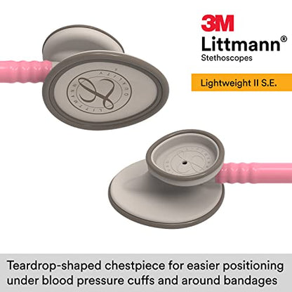 3M Littmann Lightweight II S.E. Stethoscope, 2456, 28" Pearl Pink Tube