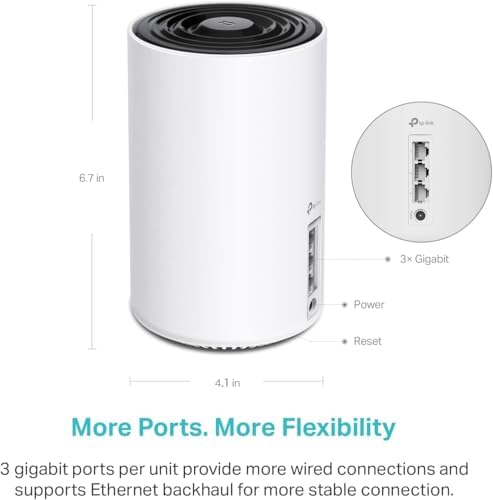 TP-Link Deco XE75 AXE5400 Tri-Band WiFi 6E Mesh System - Covers up to 5500 Sq.Ft, Replaces WiFi Router and Extender, AI-Driven Mesh, 6GHz Band, 2-Pack