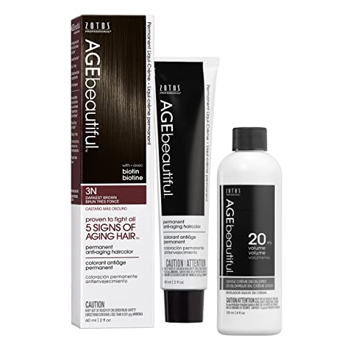 AGE beautiful Permanent Hair Color Dye Liqui Creme | 100% Gray Coverage | Anti-Aging Haircolor | Biotin for Thicker, Fuller Hair | Professional Salon Coloring