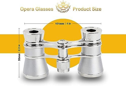 Opera Glasses,3X25 Theater Binoculars with Foldable and Extendable Handle,Mini Binocular Compact Lightweight,Portable Theater Glasses for Adults Kids Women in Musical Concert