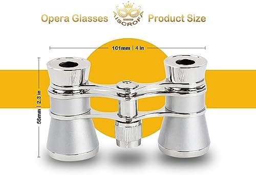 Opera Glasses,3X25 Theater Binoculars with Foldable and Extendable Handle,Mini Binocular Compact Lightweight,Portable Theater Glasses for Adults Kids Women in Musical Concert