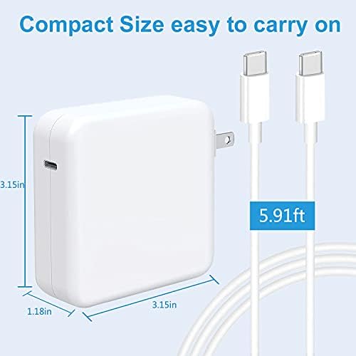 MacBook Pro Charger for MacBook Air USB C Laptop Charger for Mac Book 13/14/15/16 inch, 2024/2023/2022/2021/2020, M1/M2/M3 Computer, 96W Chargers Block for USBC Device, Included Type C Cable