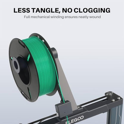 ELEGOO 250g PLA Plus Filament Bundle 1.75mm, 8 Colors 3D Printer Filaments Dimensional Accuracy +/- 0.02mm, 8 Pack 250g Spool, Black/White/Red/Dark Blue/Orange/Yellow/Sky Blue/Sea Green