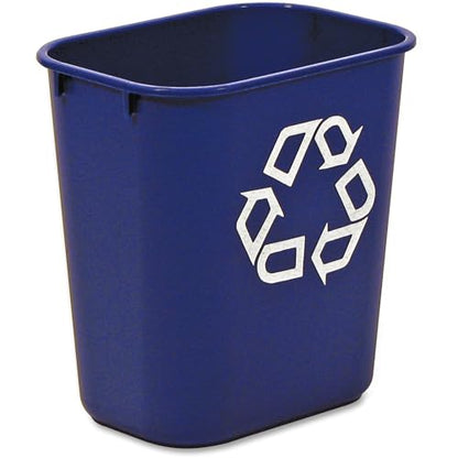 Rubbermaid Commercial Deskside Recycling Container, 3.4-Gallon, Blue, Small, Plastic, for Bedroom/Bathroom/Office, Fits Under Desk/Sink/Cabinet, Pack of 12