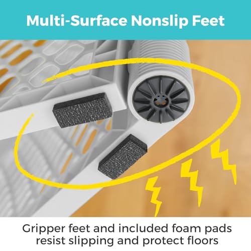 Toddleroo by North States - Superyard Duo Extra Wide Baby Gate & Play Yard: 6 Panel Baby Playpen - Included Wall Mount Kit - Made in USA - 38.5 to 201 Inches Wide - 26 Inches Tall - Light Gray