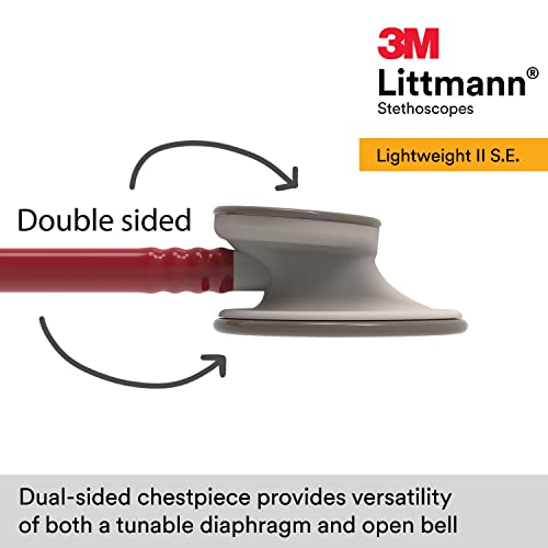 3M Littmann Lightweight II S.E. Stethoscope, 2451, 28" Burgundy Tube