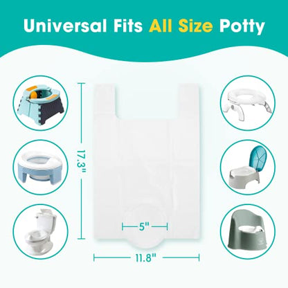 [60 Counts] Disposable Potty Liners compatible with OXO Tot 2-in-1 Go Potty, Universal Refill Bags for Toddler Travel